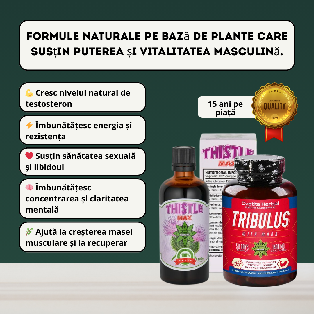 ZDRAVAR – Tribulus + Maca + Armurariu (Milk Thistle)